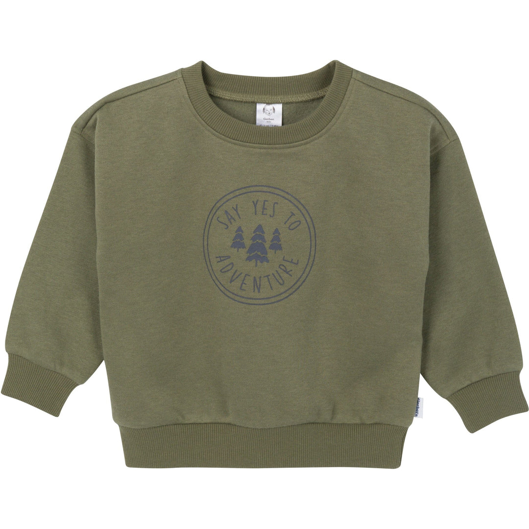 2-Piece Baby & Toddler Boys Olive Fleece Set