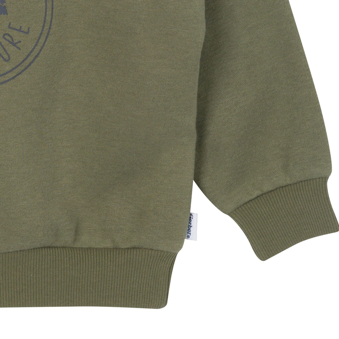 2-Piece Baby & Toddler Boys Olive Fleece Set