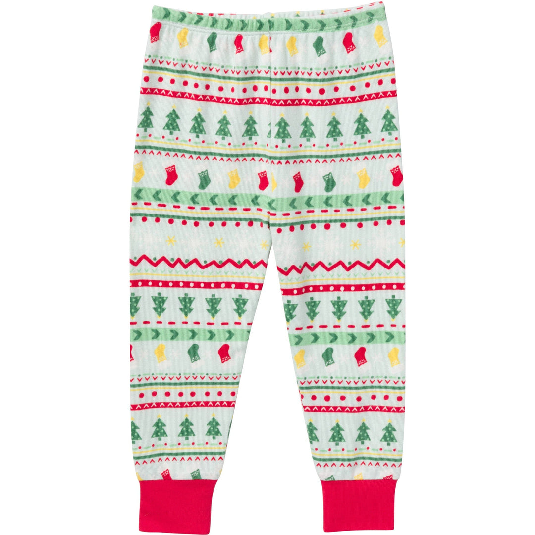 2-Piece Infant & Toddler Neutral Oh What Fun FairIsle Holiday Family Pajamas