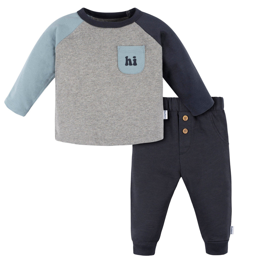 2-Piece Baby Boys Happy Jogger Set