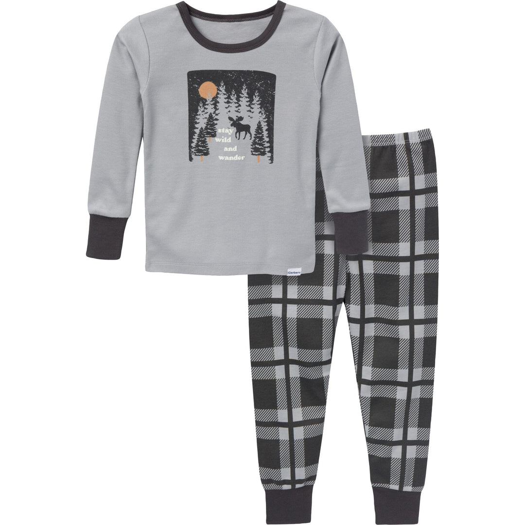 2-Piece Baby & Toddler Boys Moose Long Sleeve Pajama Set