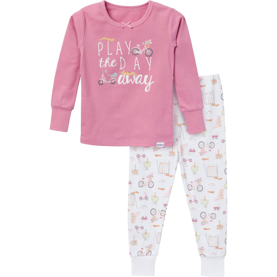 2-Piece Baby & Toddler Girls Playground Long Sleeve Pajama Set