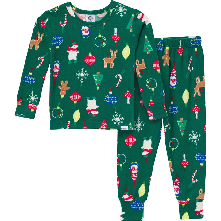 2-Piece Infant & Toddler Neutral Ornaments Holiday Family Pajamas