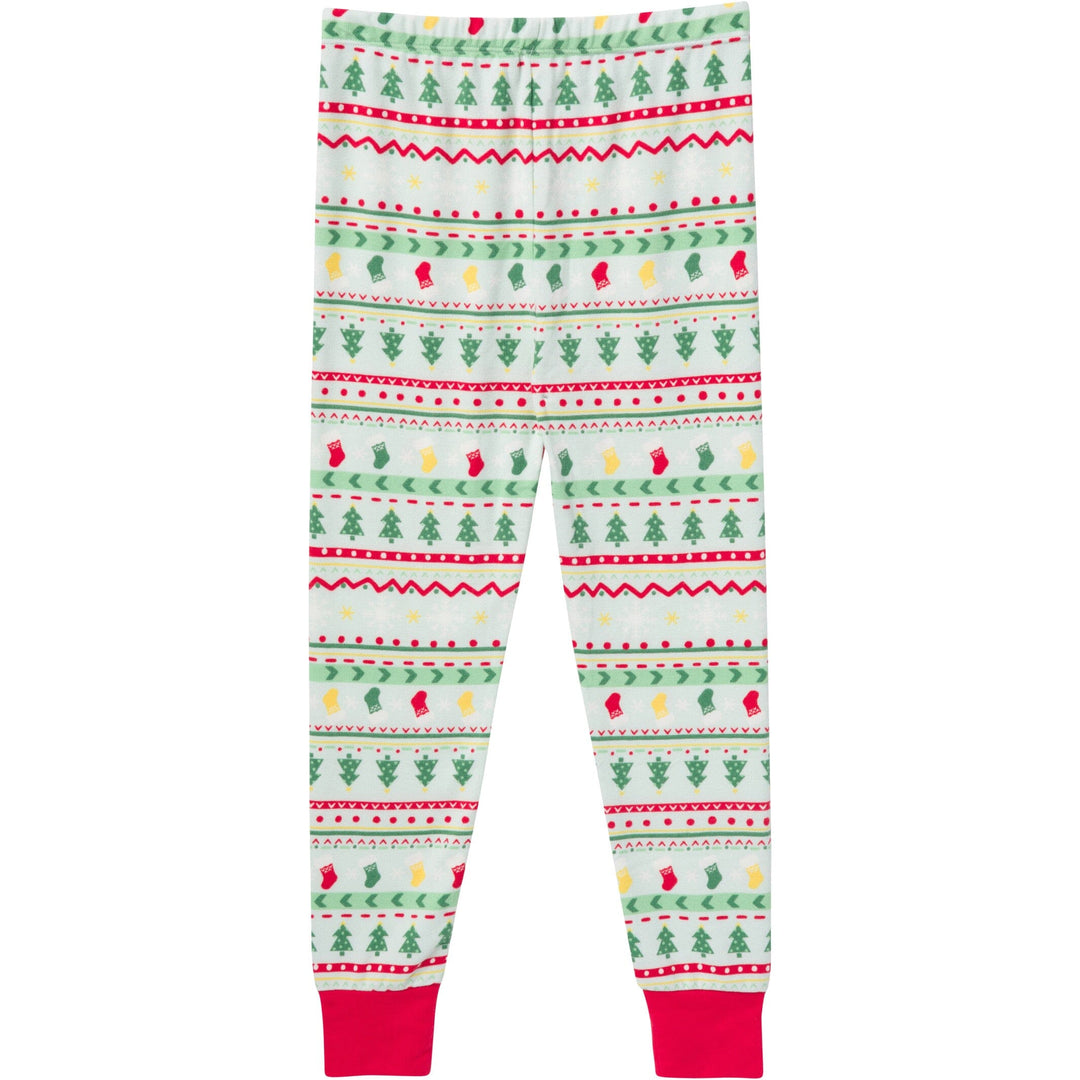 2-Piece Kids Neutral Oh What Fun FairIsle Holiday Family Pajamas