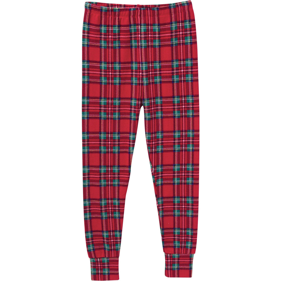 2-Piece Kids Neutral Stewart Plaid Holiday Family Pajamas