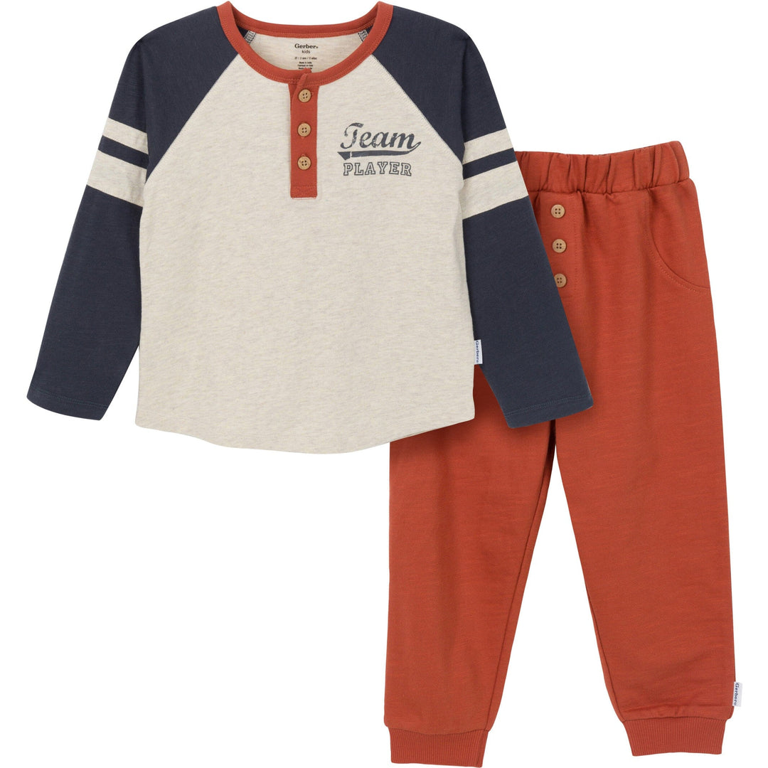 2-Piece Toddler Boys Indigo Top & Joggers