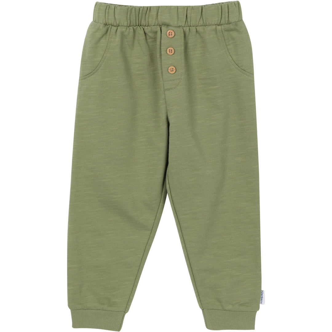 2-Piece Toddler Boys Olive Top & Joggers