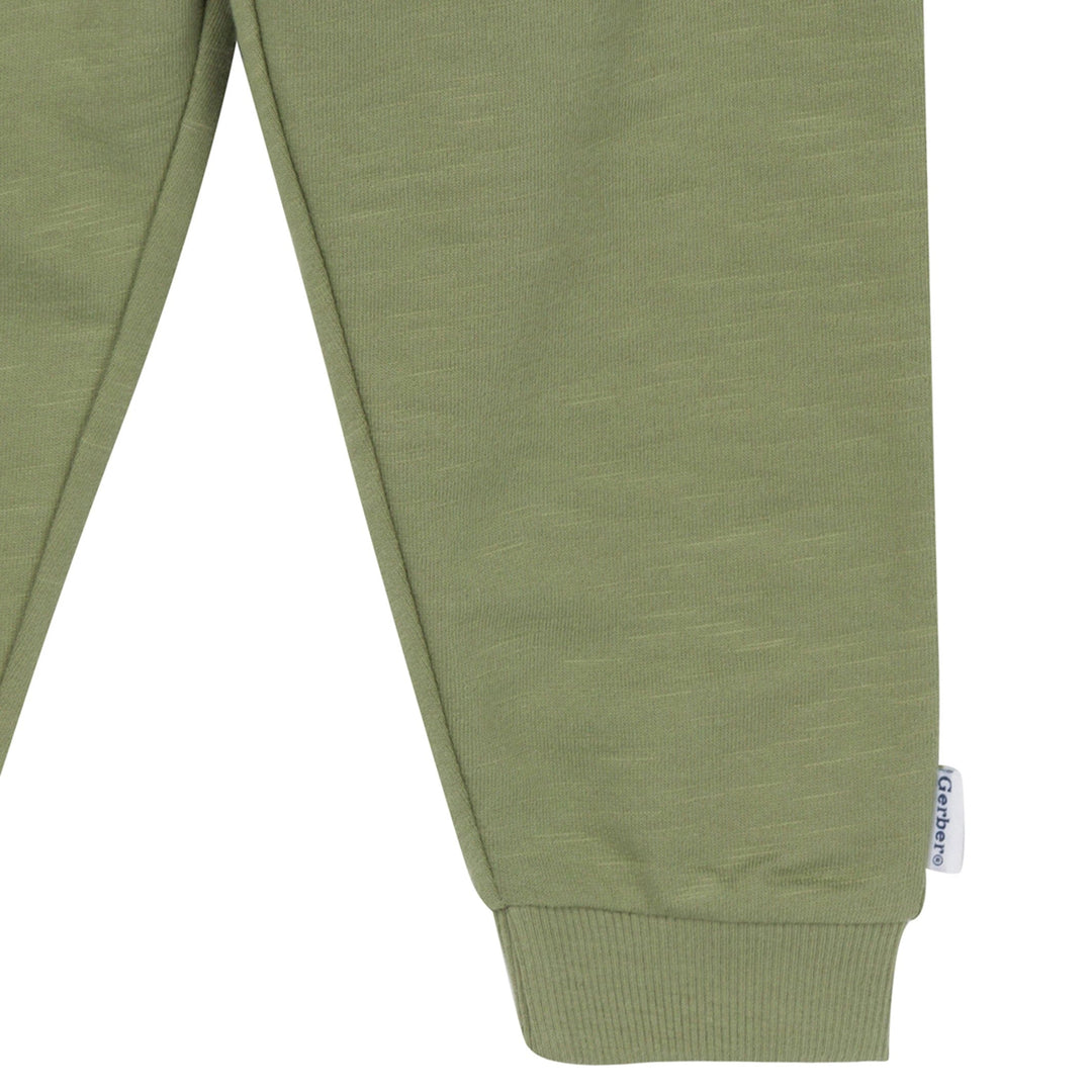 2-Piece Toddler Boys Olive Top & Joggers