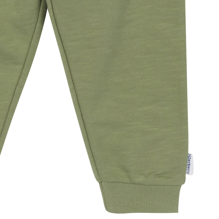 2-Piece Toddler Boys Olive Top & Joggers