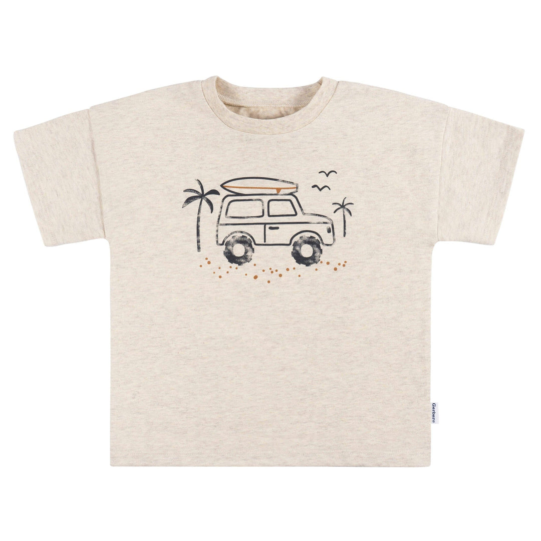 Multi Toddler Monster Truck Graphic Tee & French Terry Pants Set