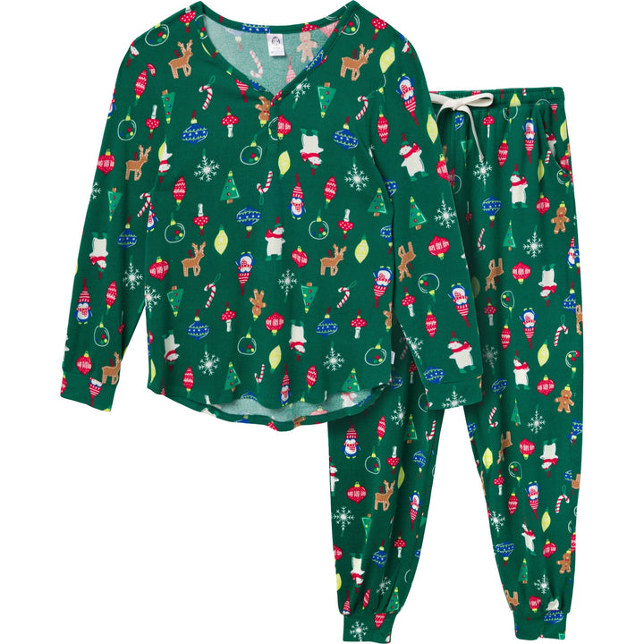 2-Piece Women's Ornaments Holiday Family Pajamas