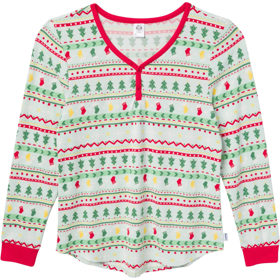 2-Piece Womens Oh What Fun FairIsle Holiday Family Pajamas