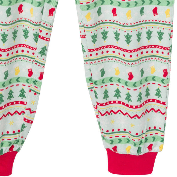 2-Piece Womens Oh What Fun FairIsle Holiday Family Pajamas