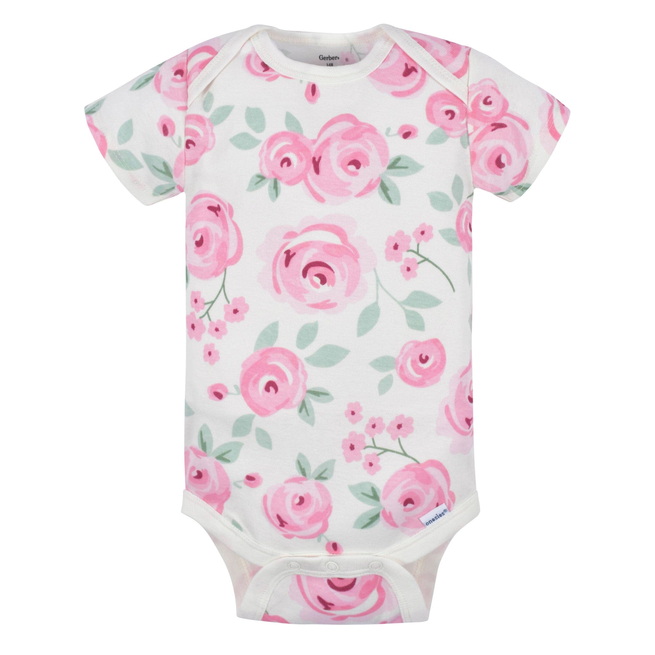3-Pack Baby Girls Floral Short Sleeve Onesies® Bodysuits