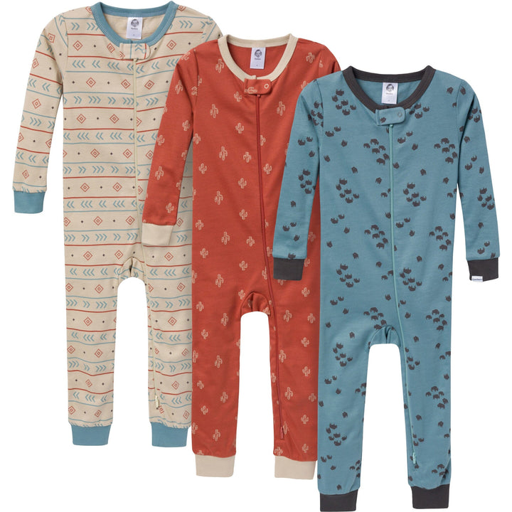 3-Pack Baby & Toddler Boys Buffalo Snug Fit Footless Pajamas