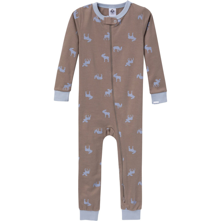 3-Pack Baby & Toddler Boys Moose & Trees Snug Fit Footless Pajamas