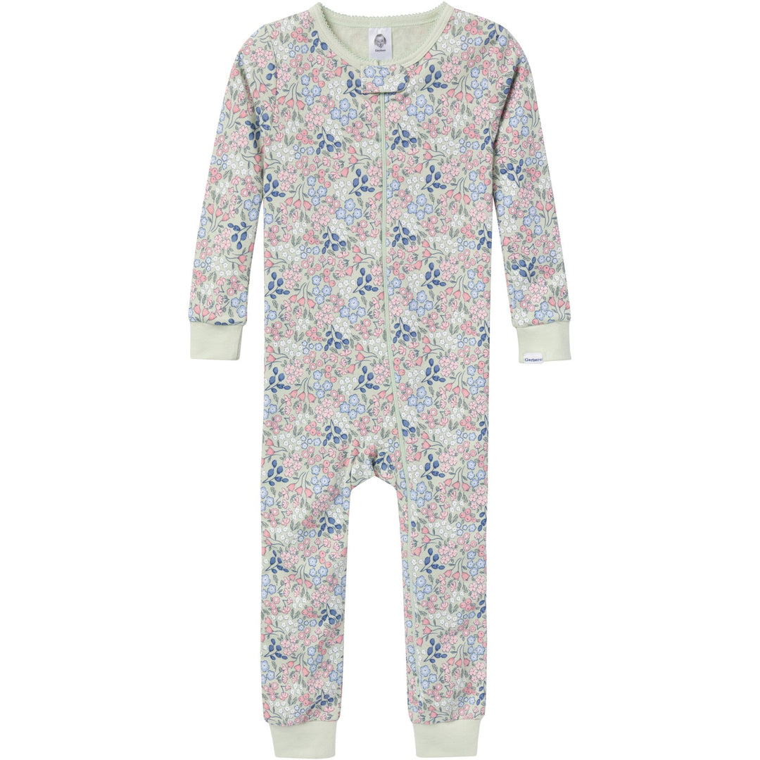 3-Pack Baby & Toddler Girls Ditsy Floral Snug Fit Footless Pajamas