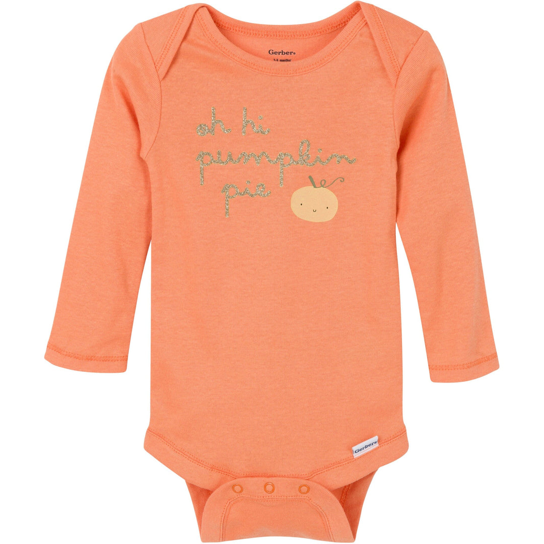 3-Pack Baby Girls Pumpkin Pie Onesies® Bodysuits