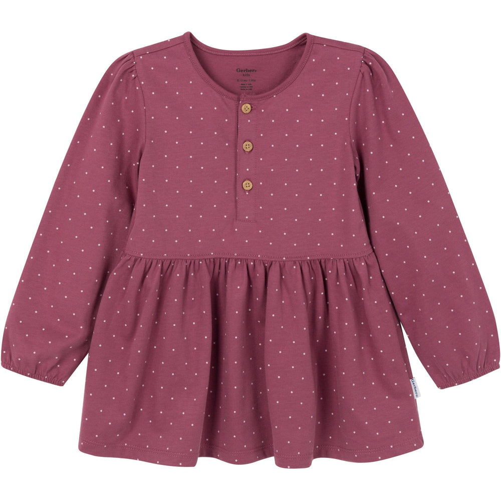 3-Piece Toddler Girls Brown/Violet Tunics and Leggings