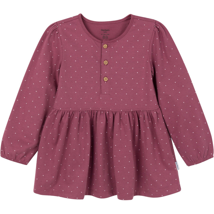 3-Piece Toddler Girls Brown/Violet Tunics and Leggings