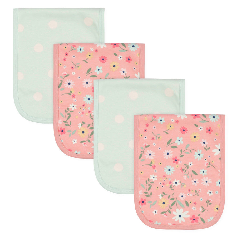 4- Baby Girls Fox Burp Cloths