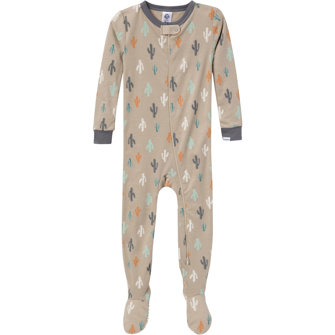 4-Pack Baby & Toddler Boys Desert Animals Snug Fit Footed Pajamas