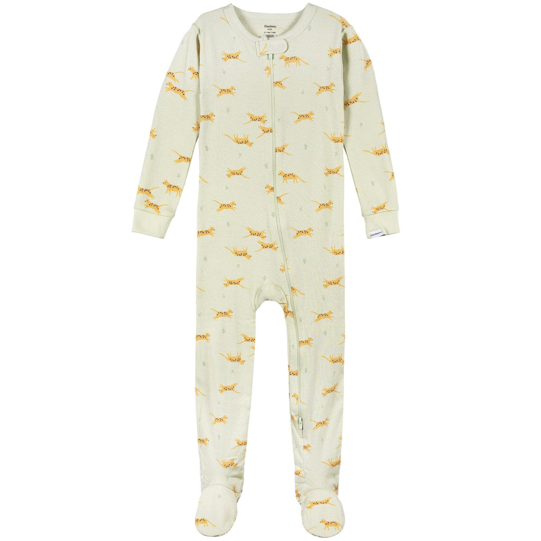 4-Pack Baby & Toddler Neutral Safari Snug Fit Footed Pajamas