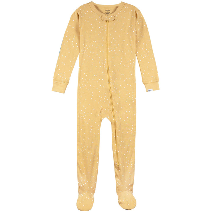 4-Pack Baby & Toddler Neutral Safari Snug Fit Footed Pajamas