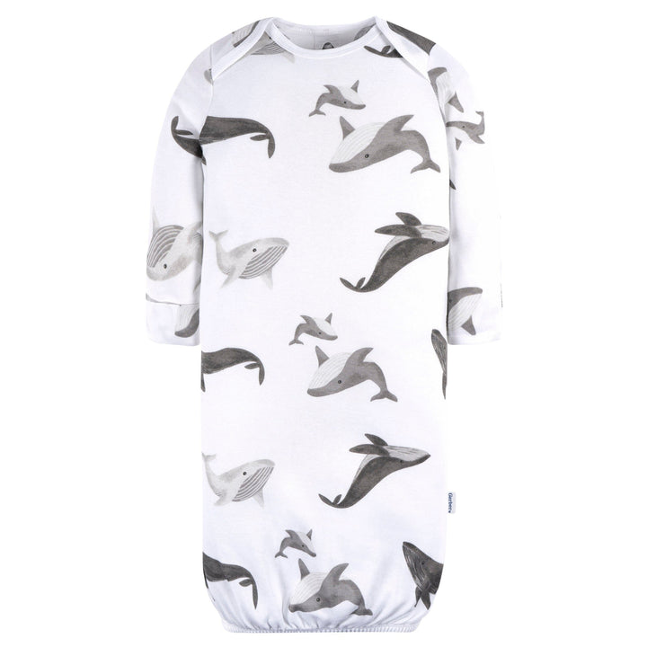 4-Pack Baby Boys Grey Coastal Gowns