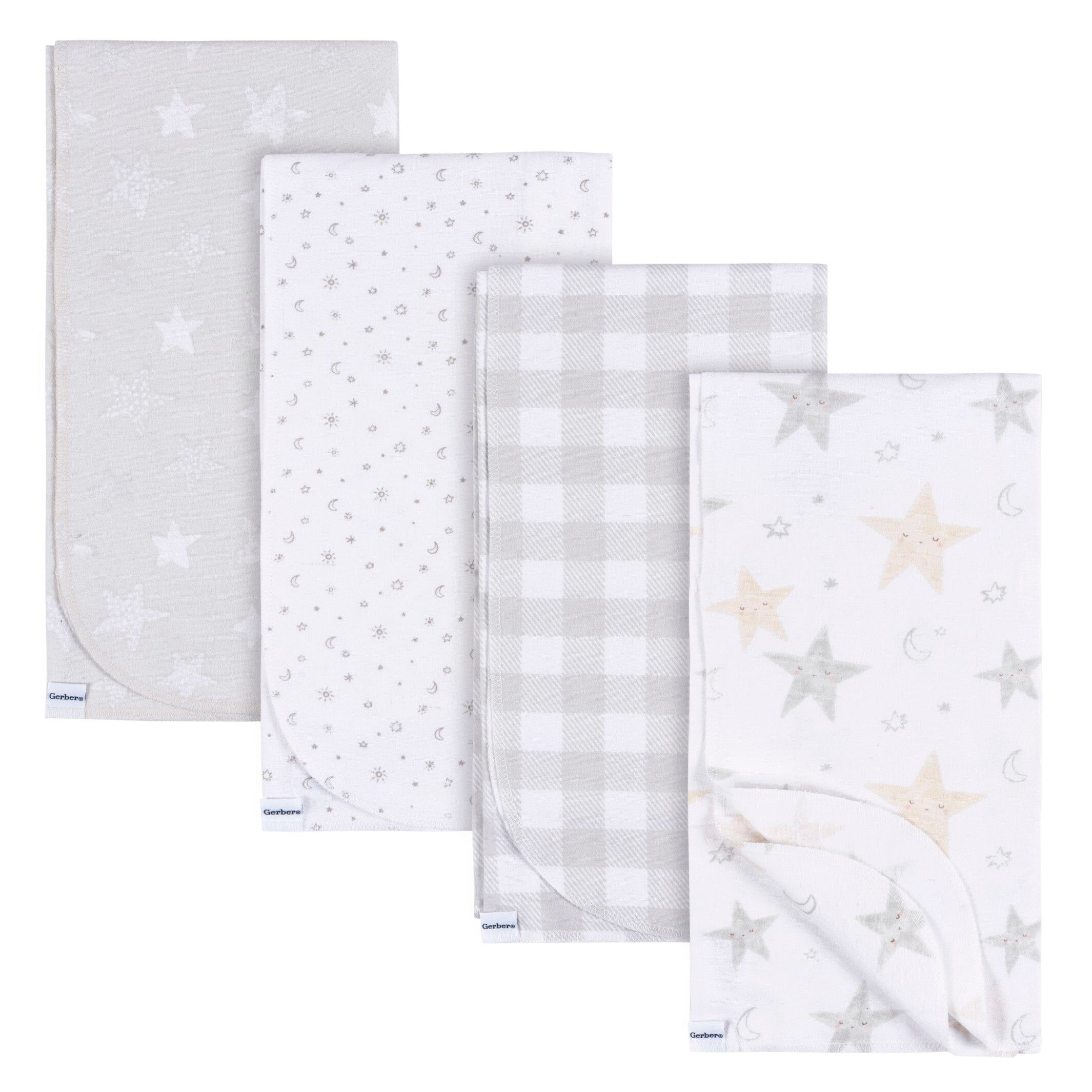 4-Pack Baby Neutral Celestial Flannel Blankets – Gerber Childrenswear