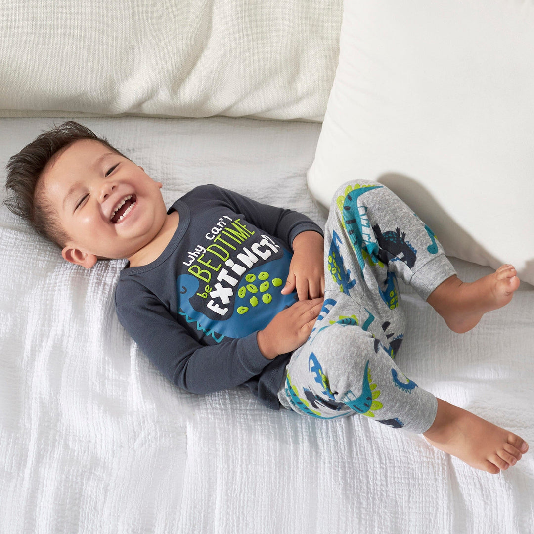 4-Piece Infant & Toddler Boys Big Dino Snug Fit Cotton Pajamas