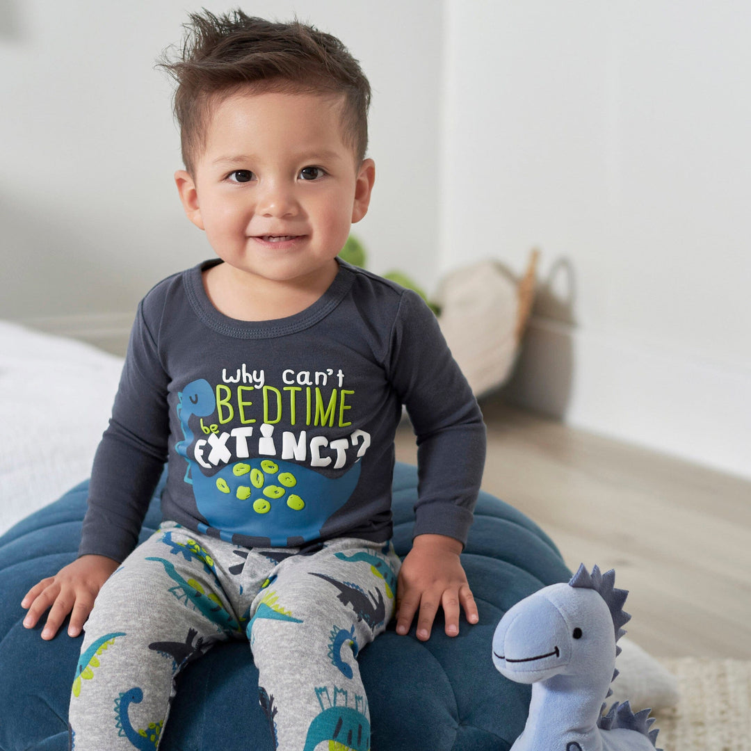 4-Piece Infant & Toddler Boys Big Dino Snug Fit Cotton Pajamas