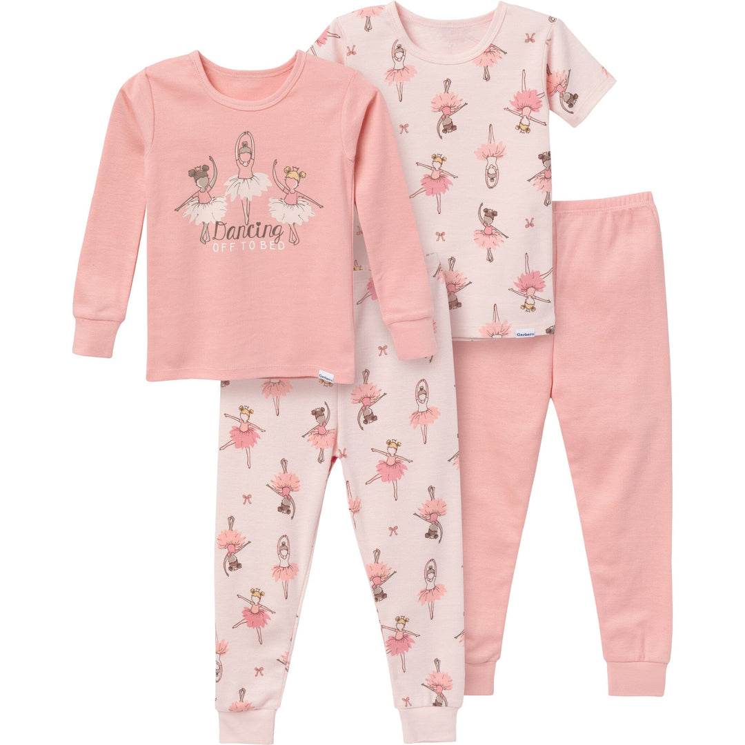 4-Piece Baby & Toddler Girls Ballerinas Tops and Pants Sets