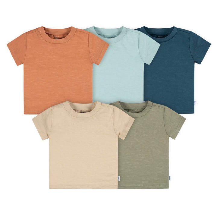 5-Pack Baby Boys Blue & Green Short Sleeve Tees