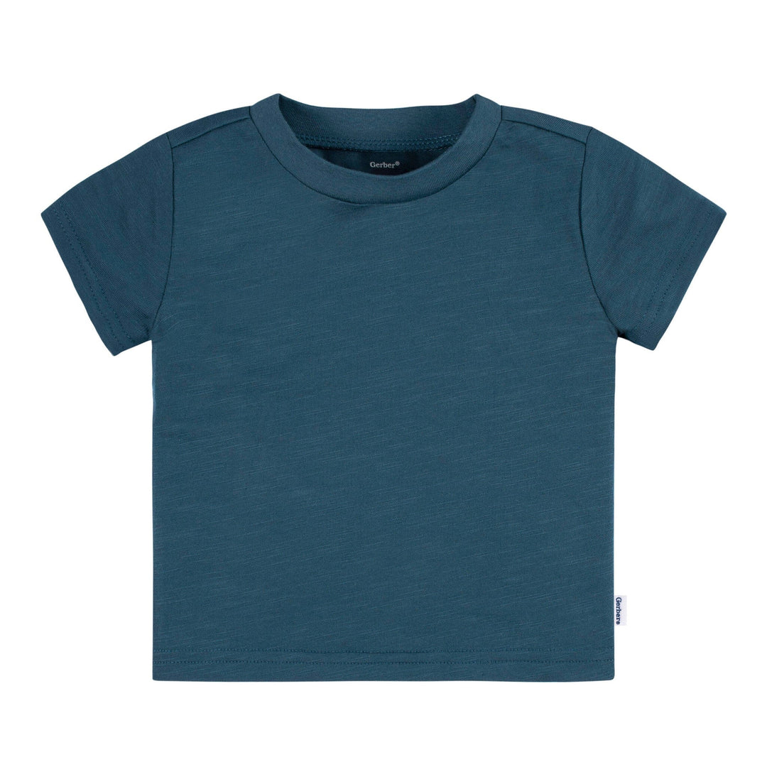 5-Pack Baby Boys Blue & Green Short Sleeve Tees