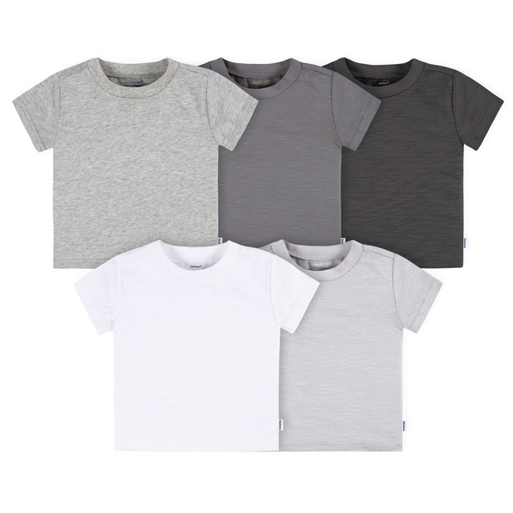 5-Pack Baby Neutral Greys Short Sleeve Tees