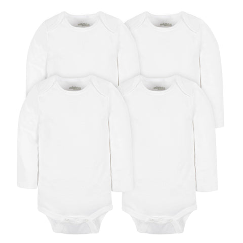 white long sleeve baby onesie