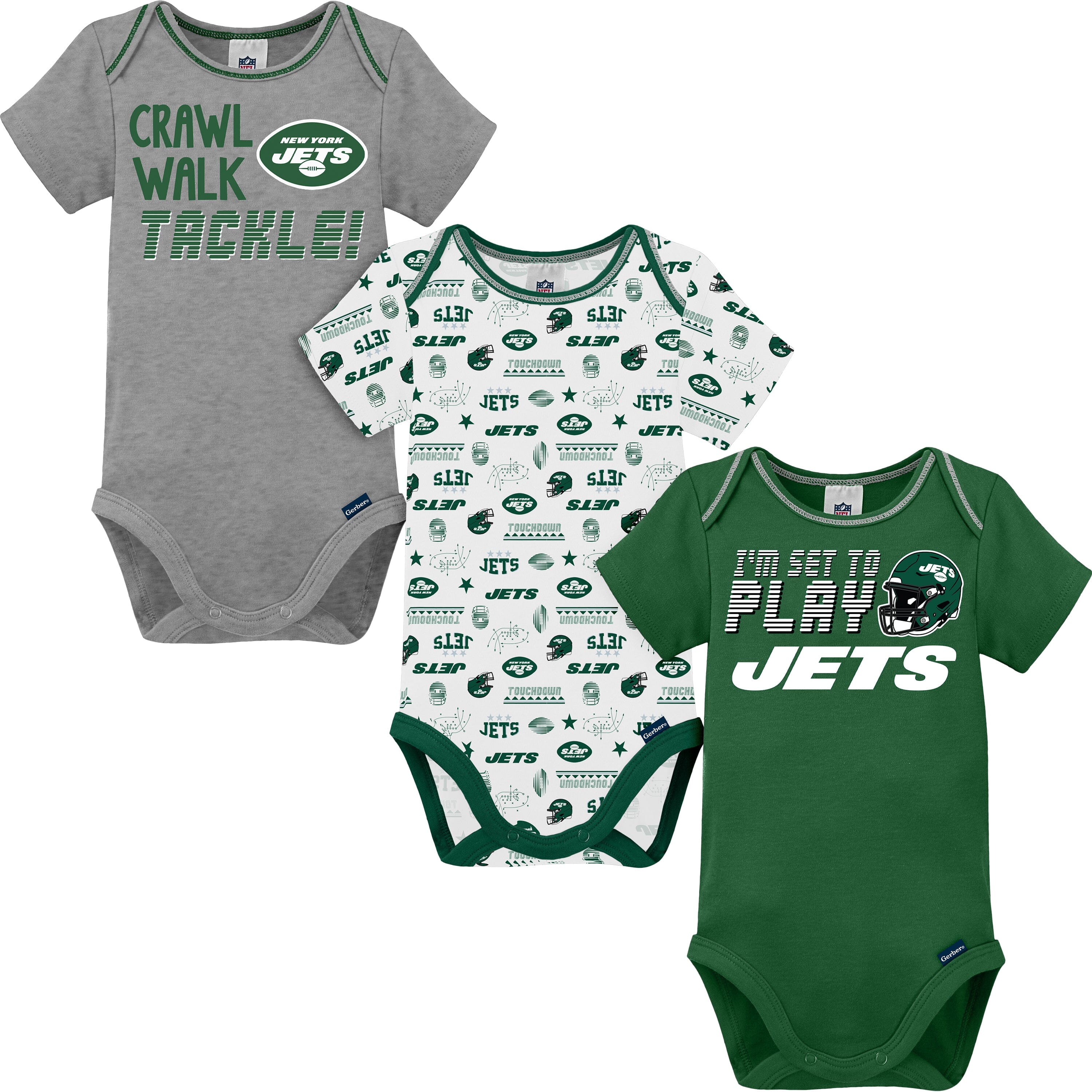 3 Pack Baby Boys Jets Short Sleeve Bodysuits Gerber Childrenswear