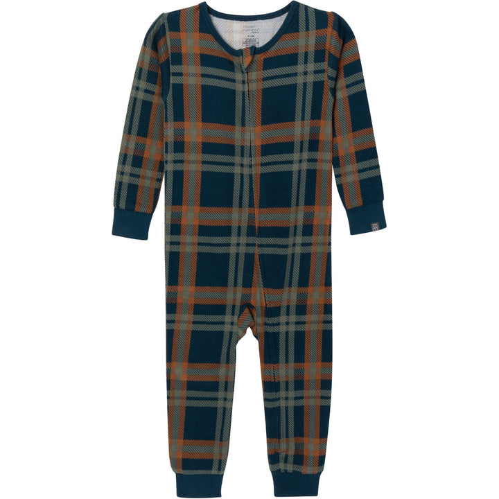 Baby & Toddler Boys Navy Plaid Unionsuit