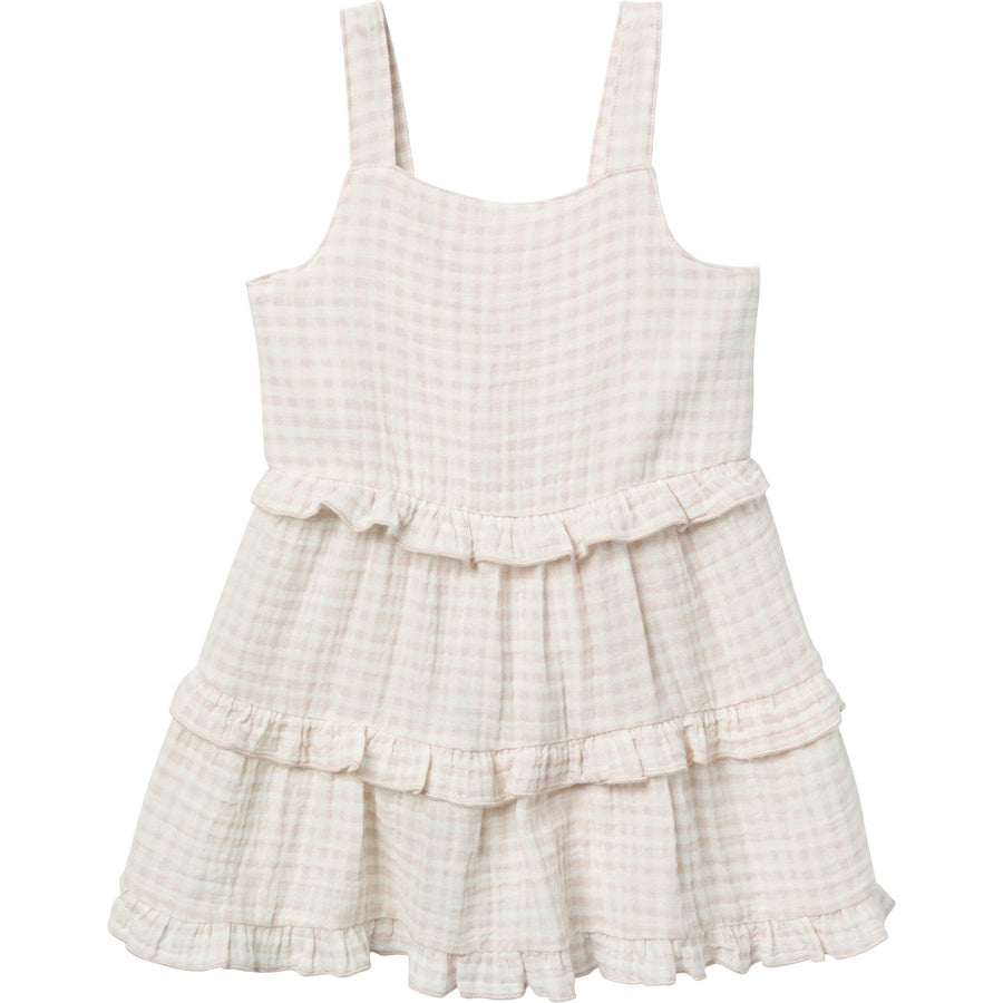 Baby and Toddler Girls Tan Gingham Dress