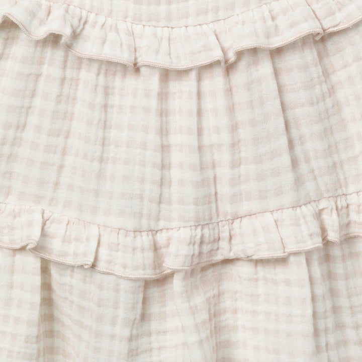 Baby and Toddler Girls Tan Gingham Dress