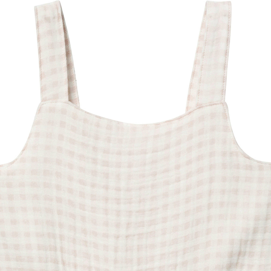 Baby and Toddler Girls Tan Gingham Dress