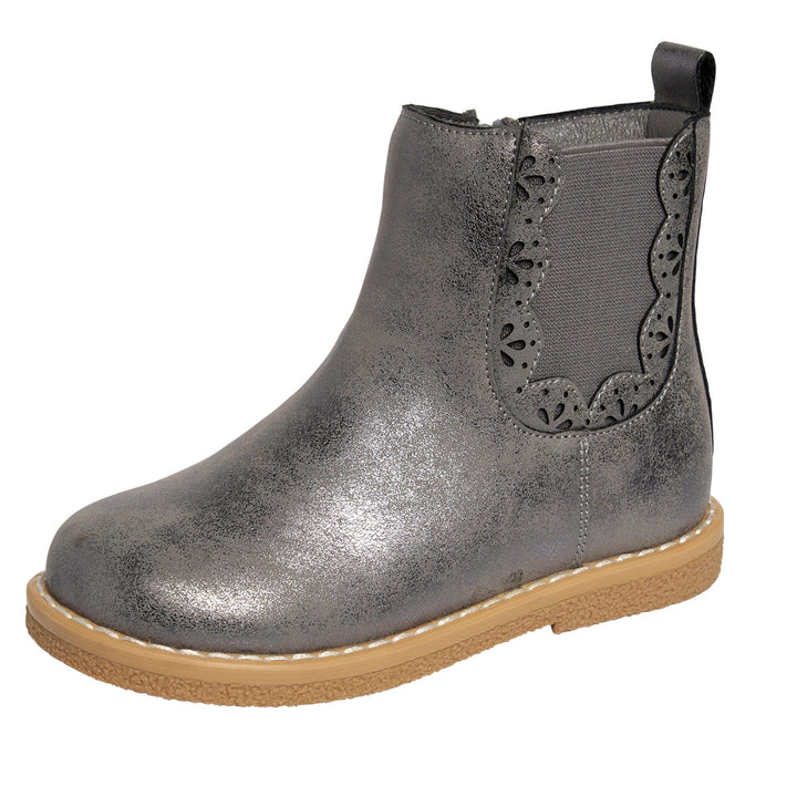 Toddler Girls Metallic Dark Grey Chelsea Boot