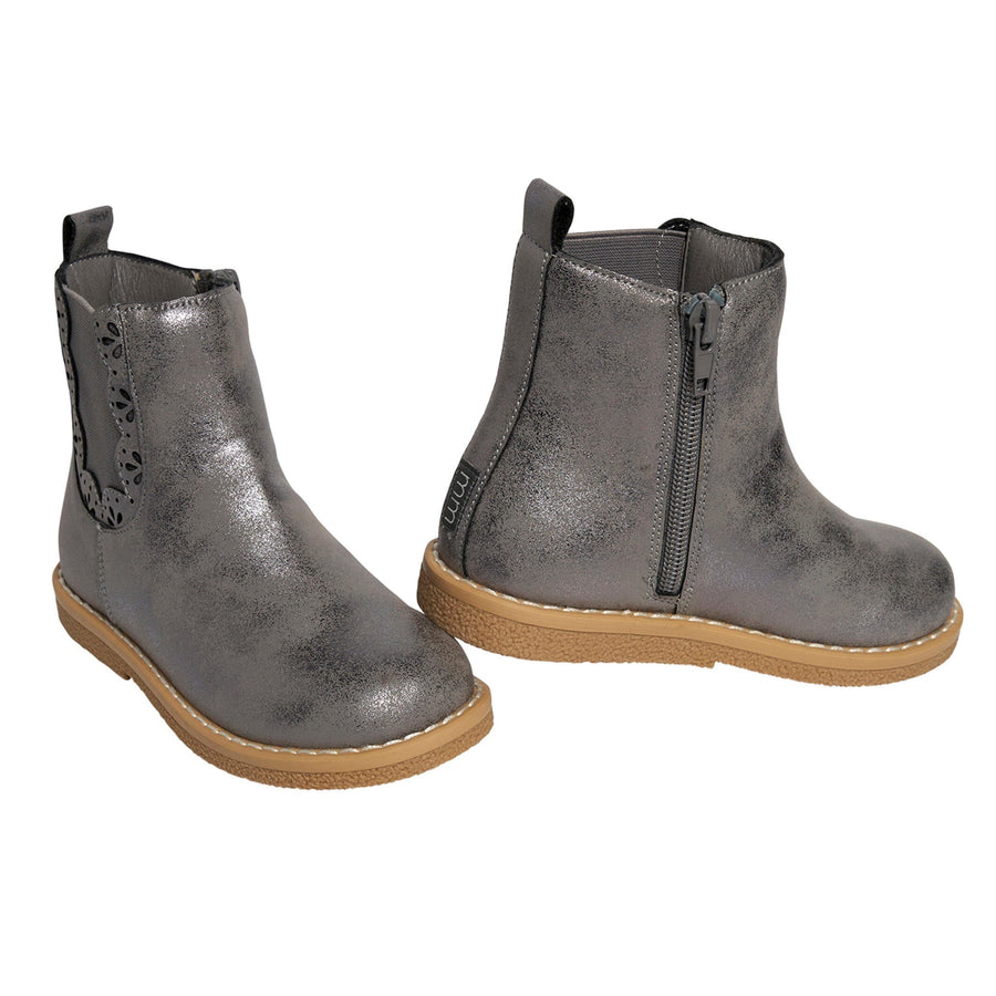 Toddler Girls Metallic Dark Grey Chelsea Boot