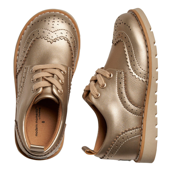 Baby Girls Platinum Wingtip Oxfords