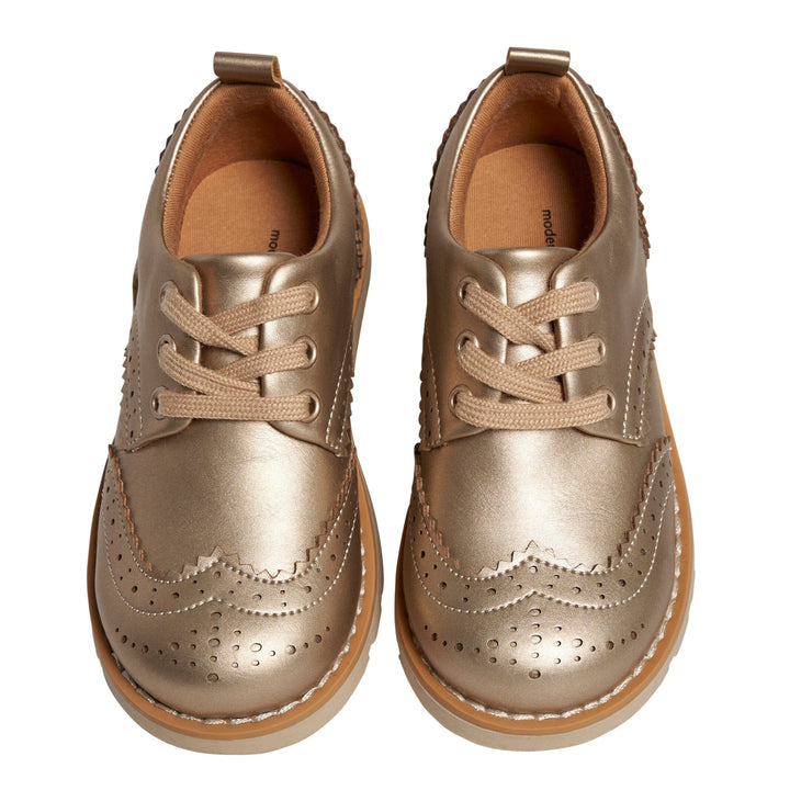 Baby Girls Platinum Wingtip Oxfords