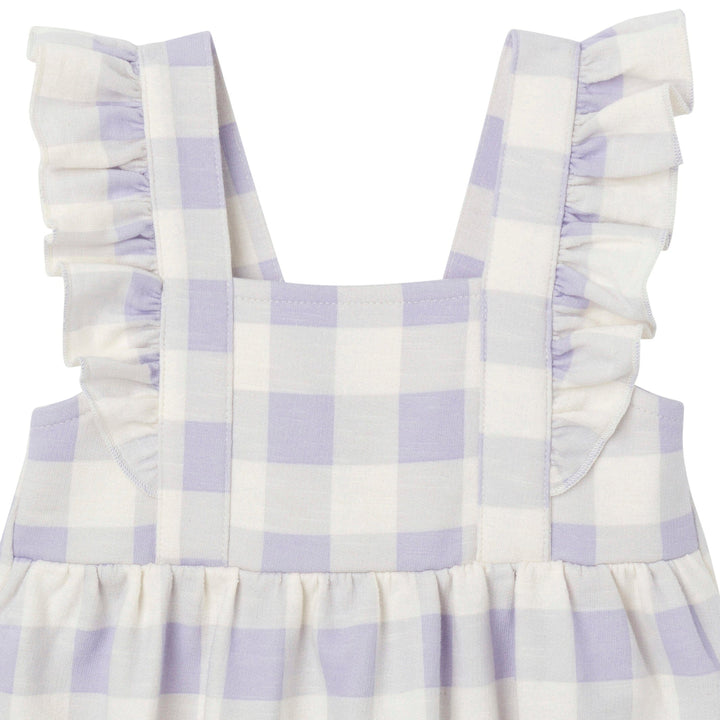 Baby Girls Purple Gingham Romper