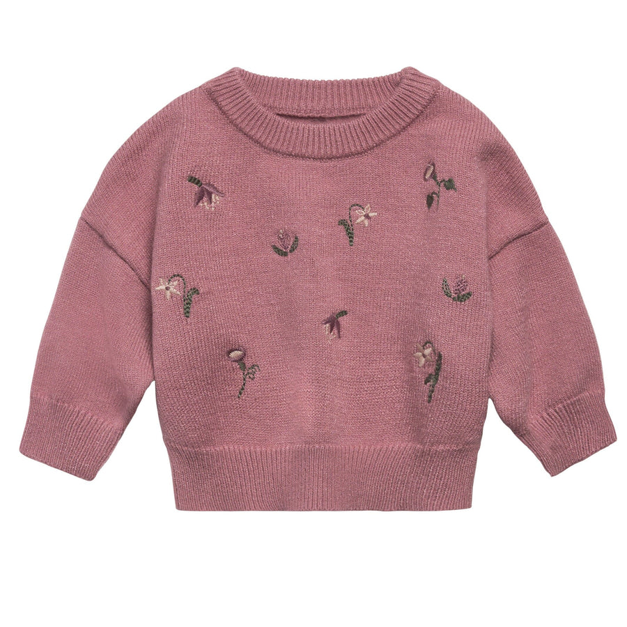 Baby Girls Rose Embroidered Sweater