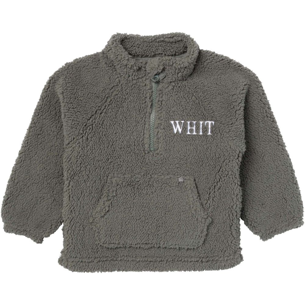 Embroidered Infant & Toddler Boys Dark Green Half-Zip Pullover