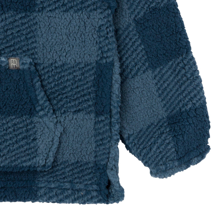 Infant & Toddler Boys Navy Plaid Half-Zip Pullover